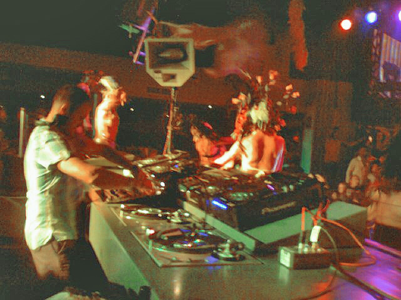Space Ibiza's DJ booth, one of the island's landmark nightclub venues