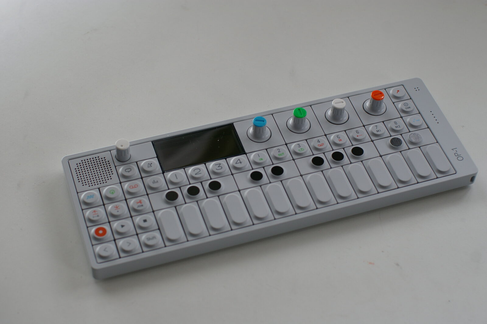 A Teenage Engineering OP-1 portable synthesizer and sequencer photographed in June 2011, the year the instrument went on sale