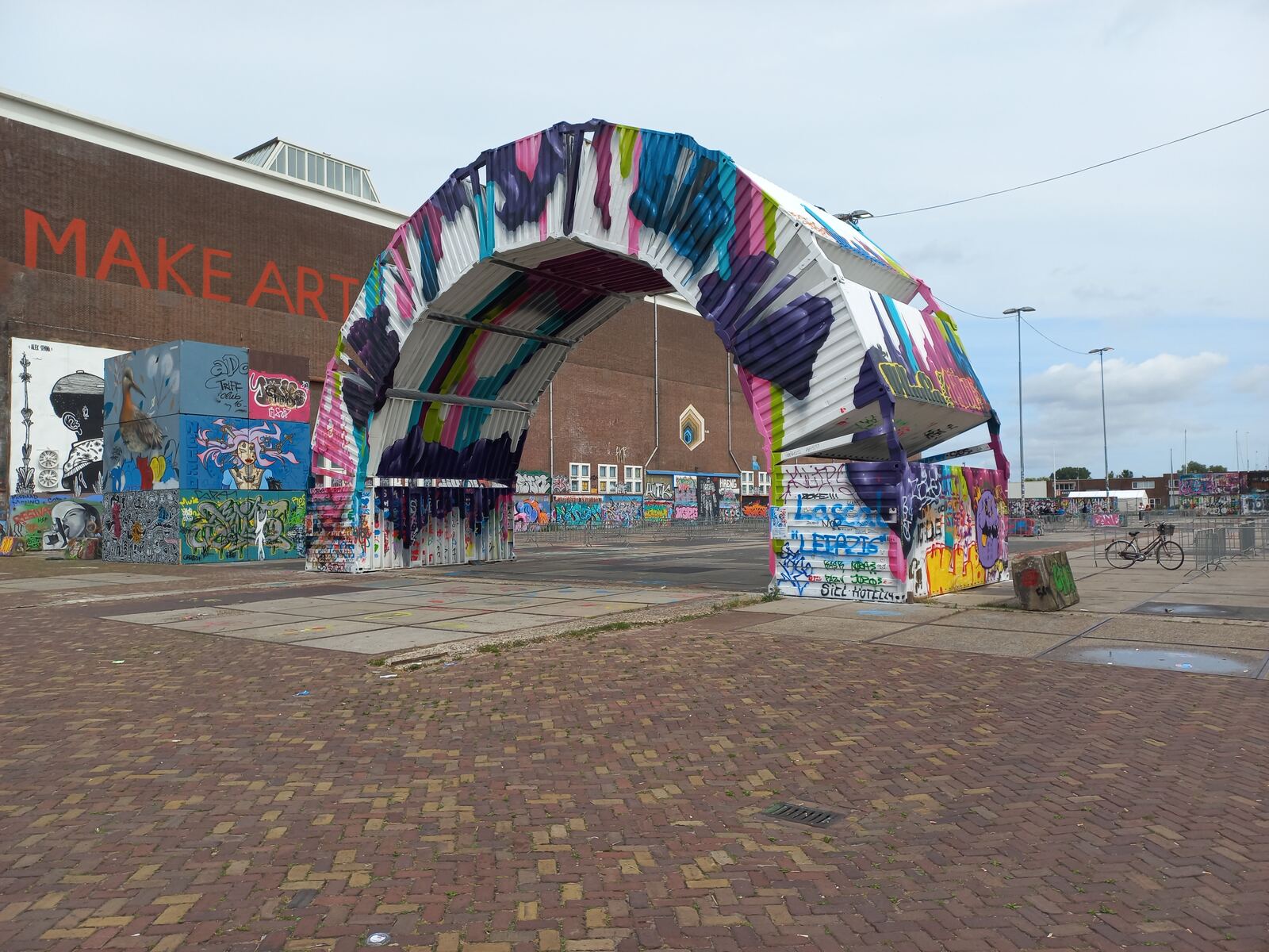 NDSM-plein in Amsterdam-Noord, the former shipyard docklands where DGTL Amsterdam is held.