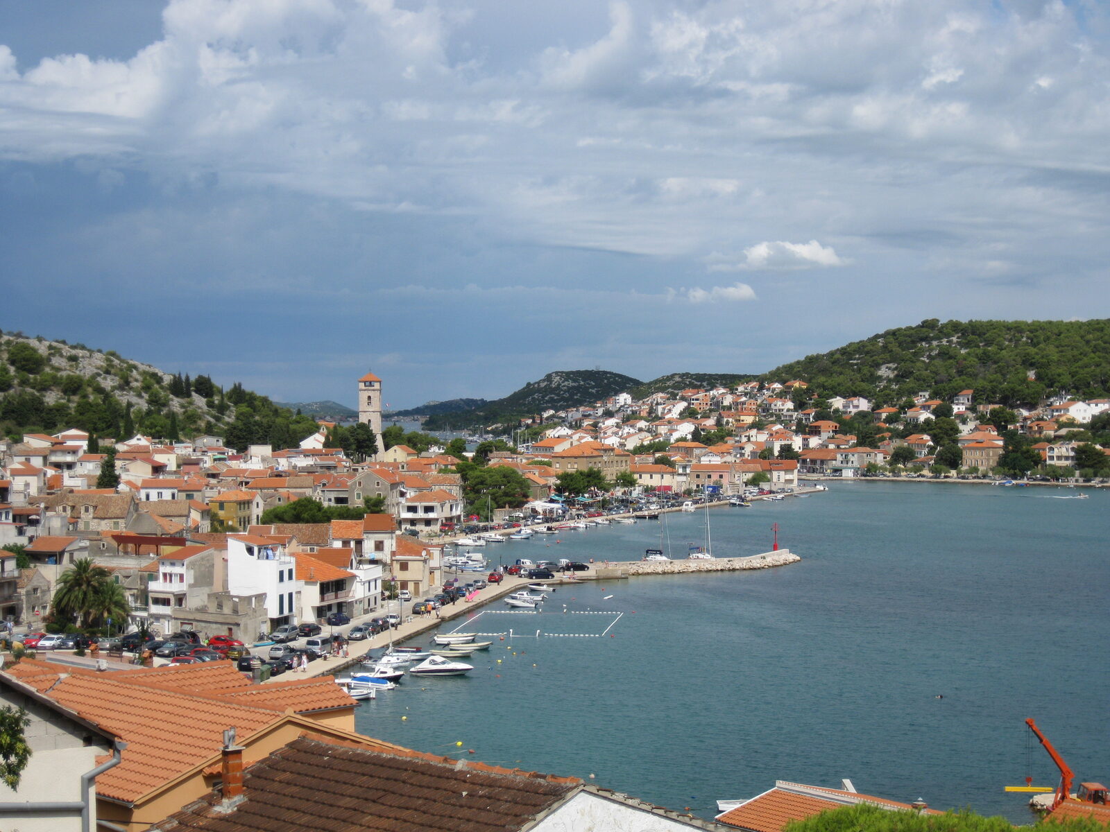 The harbour and waterfront of Tisno, Croatia, the Dalmatian town that hosts Dimensions Festival at The Garden.