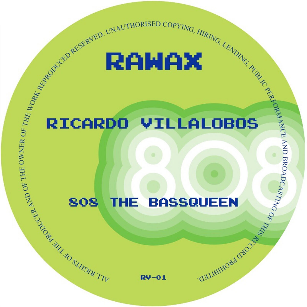 Cover art for 808 The Bassqueen by Ricardo Villalobos, launch release of Rawax's dedicated Villalobos series